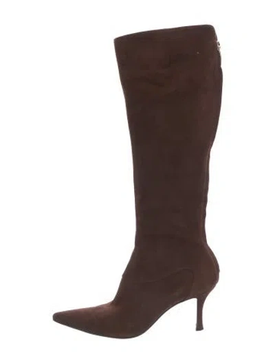 Pre-owned Sergio Rossi Suede Boots In Brown