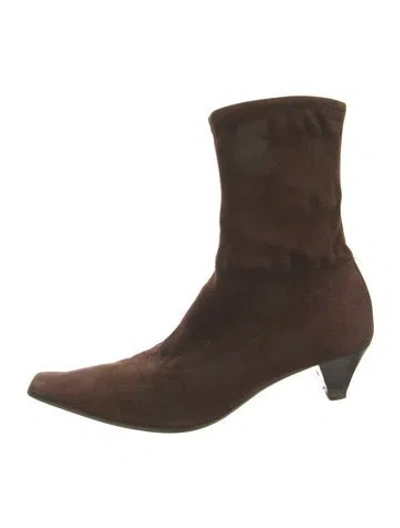 Pre-owned Sergio Rossi Suede Boots In Brown