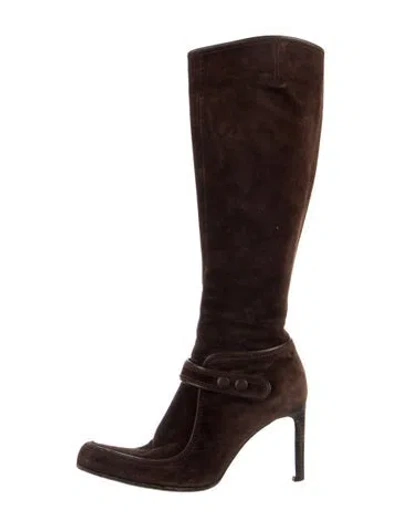 Pre-owned Sergio Rossi Suede Boots In Brown
