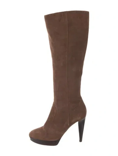 Pre-owned Sergio Rossi Suede Boots In Brown