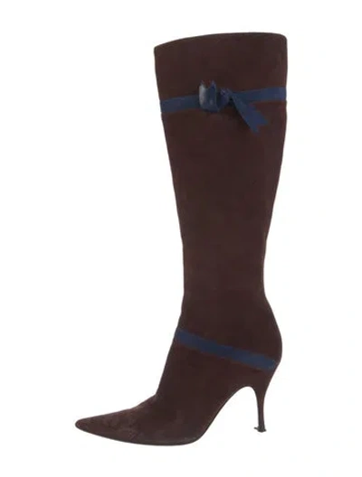 Pre-owned Sergio Rossi Suede Boots In Brown