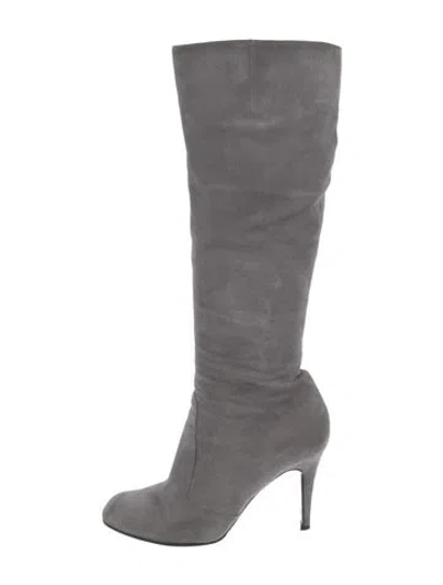 Pre-owned Sergio Rossi Suede Boots In Gray