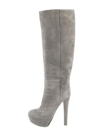 Pre-owned Sergio Rossi Suede Boots In Gray