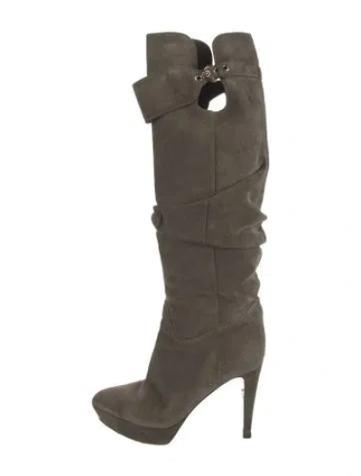 Pre-owned Sergio Rossi Suede Boots In Green
