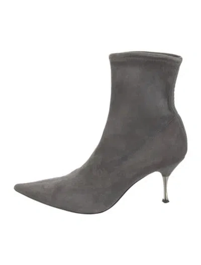 Pre-owned Sergio Rossi Suede Boots In Grey