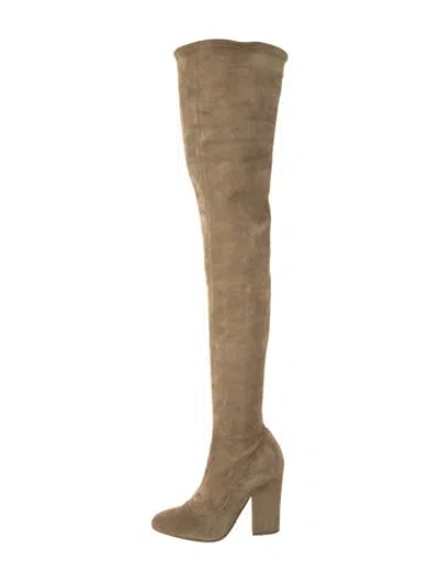 Pre-owned Sergio Rossi Suede Boots In Neutral