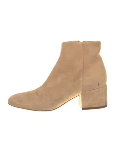 Pre-owned Sergio Rossi Suede Boots In Neutral