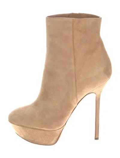 Pre-owned Sergio Rossi Suede Boots In Neutral