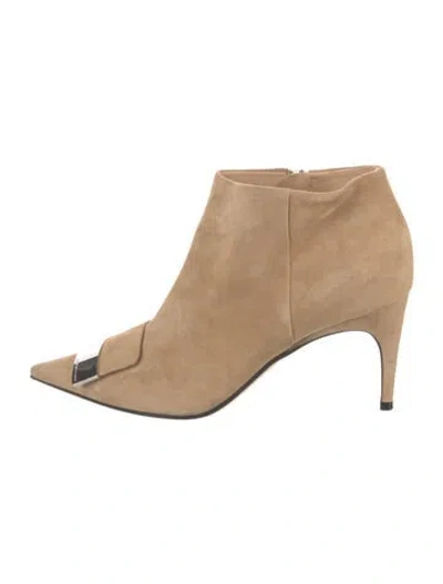 Pre-owned Sergio Rossi Suede Boots In Neutral