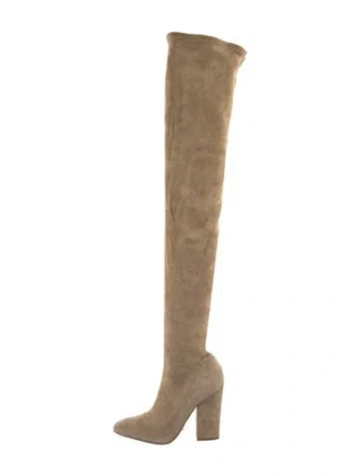 Pre-owned Sergio Rossi Suede Boots In Neutral