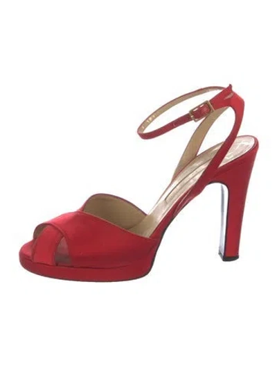 Pre-owned Sergio Rossi Suede Bow Accents Pumps In Red