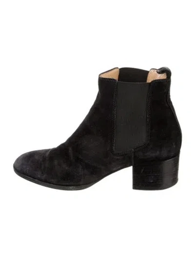 Pre-owned Sergio Rossi Suede Chelsea Boots In Black