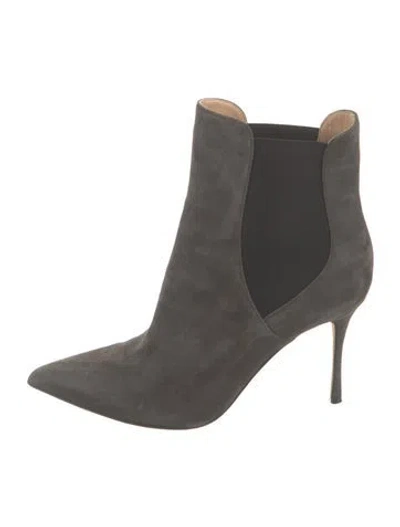 Pre-owned Sergio Rossi Suede Chelsea Boots In Grey