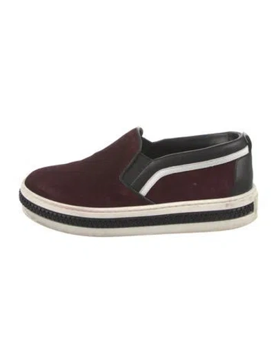 Pre-owned Sergio Rossi Suede Colorblock Pattern Loafers In Burgundy