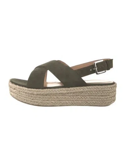 Pre-owned Sergio Rossi Suede Espadrilles In Green