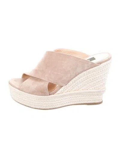 Pre-owned Sergio Rossi Suede Espadrilles In Neutral