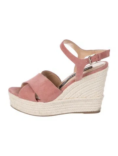 Pre-owned Sergio Rossi Suede Espadrilles In Pink