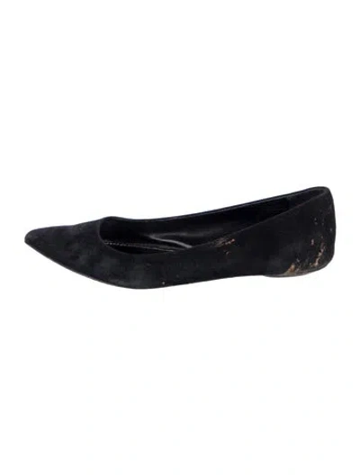 Pre-owned Sergio Rossi Suede Flats In Black