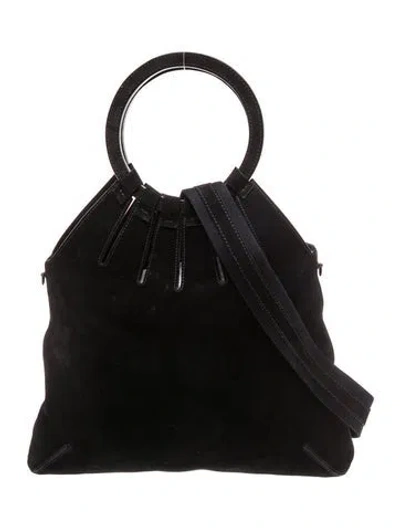 Pre-owned Sergio Rossi Suede Hobo In Black