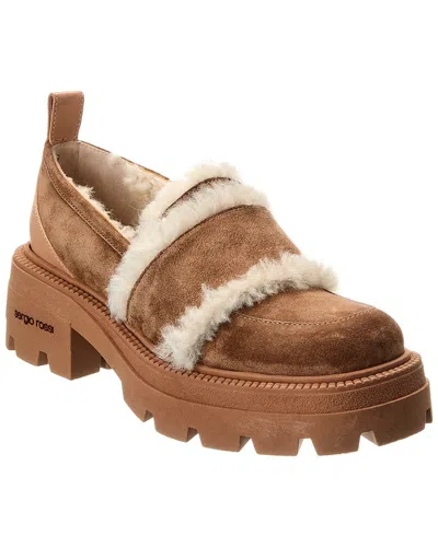 Sergio Rossi Suede Loafer In Brown