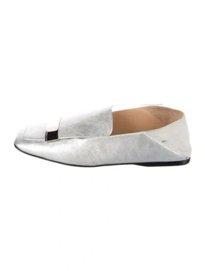 Pre-owned Sergio Rossi Suede Loafers In Silver