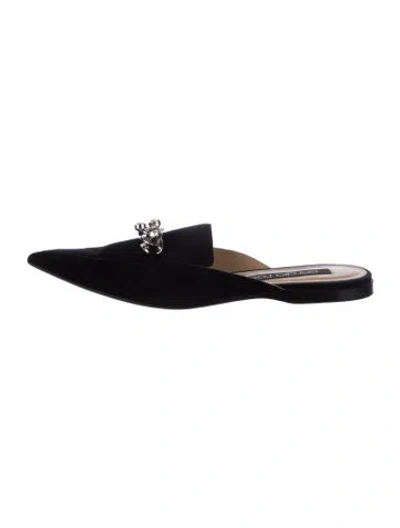 Pre-owned Sergio Rossi Suede Mules In Black