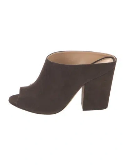 Pre-owned Sergio Rossi Suede Mules In Brown