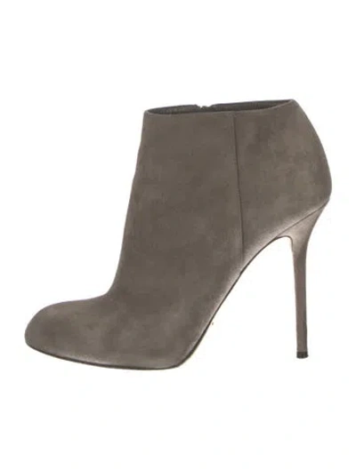 Pre-owned Sergio Rossi Suede Mules In Gray