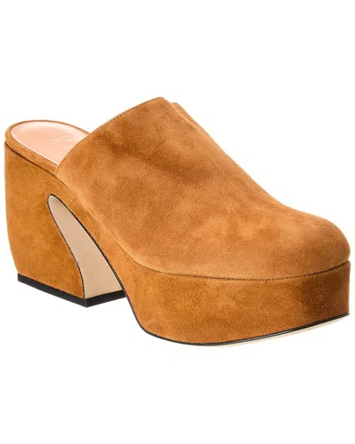 SERGIO ROSSI SUEDE PLATFORM MULE