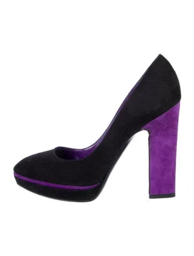 Pre-owned Sergio Rossi Suede Pumps In Black