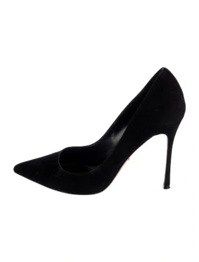 Pre-owned Sergio Rossi Suede Pumps In Black