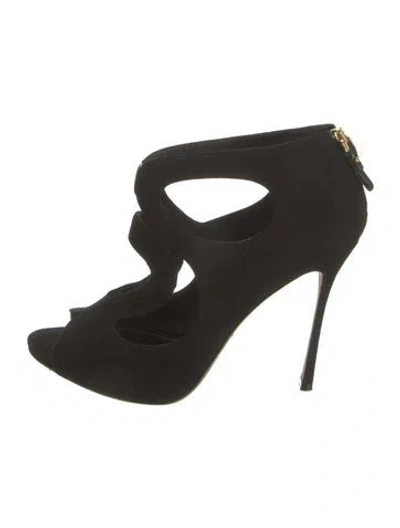 Pre-owned Sergio Rossi Suede Pumps In Black
