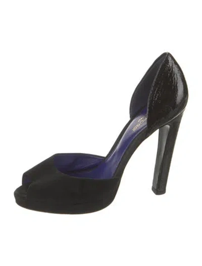 Pre-owned Sergio Rossi Suede Pumps In Black