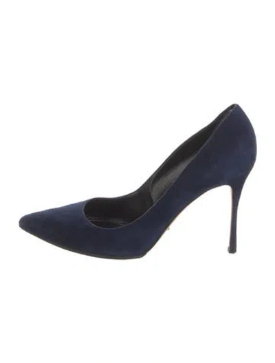 Pre-owned Sergio Rossi Suede Pumps In Blue