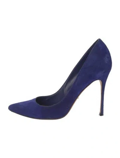 Pre-owned Sergio Rossi Suede Pumps In Blue