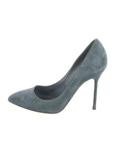 Pre-owned Sergio Rossi Suede Pumps In Blue