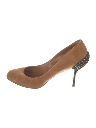 Pre-owned Sergio Rossi Suede Pumps In Brown