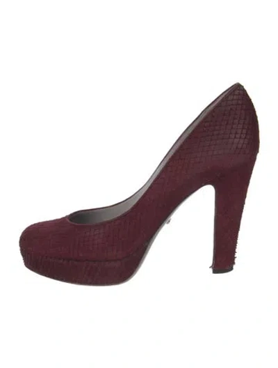 Pre-owned Sergio Rossi Suede Pumps In Burgundy