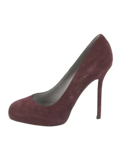 Pre-owned Sergio Rossi Suede Pumps In Burgundy
