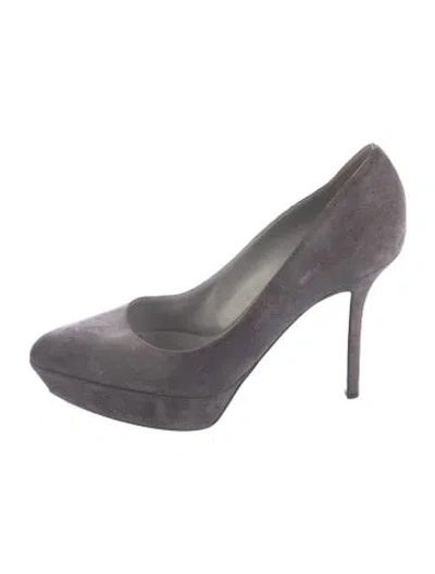 Pre-owned Sergio Rossi Suede Pumps In Gray