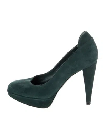 Pre-owned Sergio Rossi Suede Pumps In Green