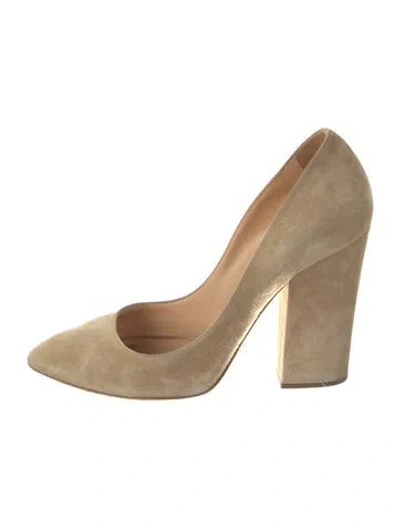 Pre-owned Sergio Rossi Suede Pumps In Neutral