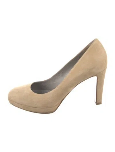 Pre-owned Sergio Rossi Suede Pumps In Neutral