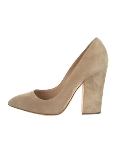 Pre-owned Sergio Rossi Suede Pumps In Neutral