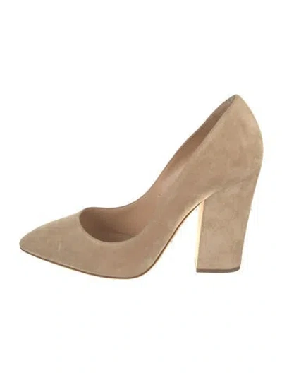 Pre-owned Sergio Rossi Suede Pumps In Neutral