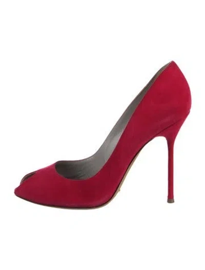 Pre-owned Sergio Rossi Suede Pumps In Pink