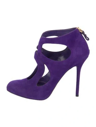 Pre-owned Sergio Rossi Suede Pumps In Purple