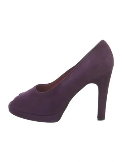 Pre-owned Sergio Rossi Suede Pumps In Purple