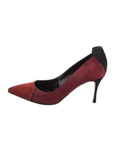 Pre-owned Sergio Rossi Suede Pumps In Red