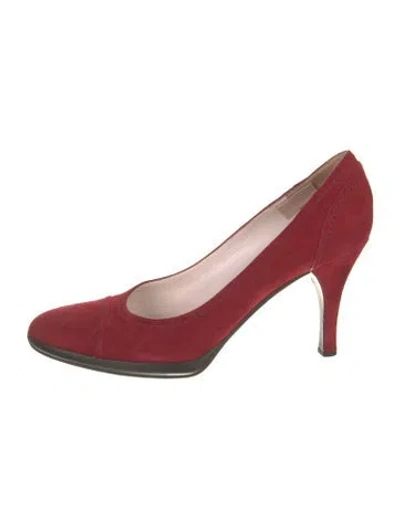 Pre-owned Sergio Rossi Suede Pumps In Red